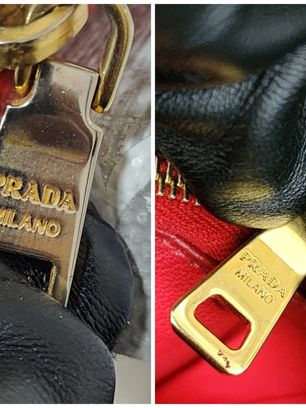 PRADA Patent Saffiano Triangle Large Zip Around Travel Wallet Red